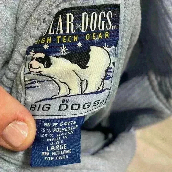 Men’s Polar Dogs Blue Ribbed Quarter Zip Pullover - Size L - Picture 5 of 8